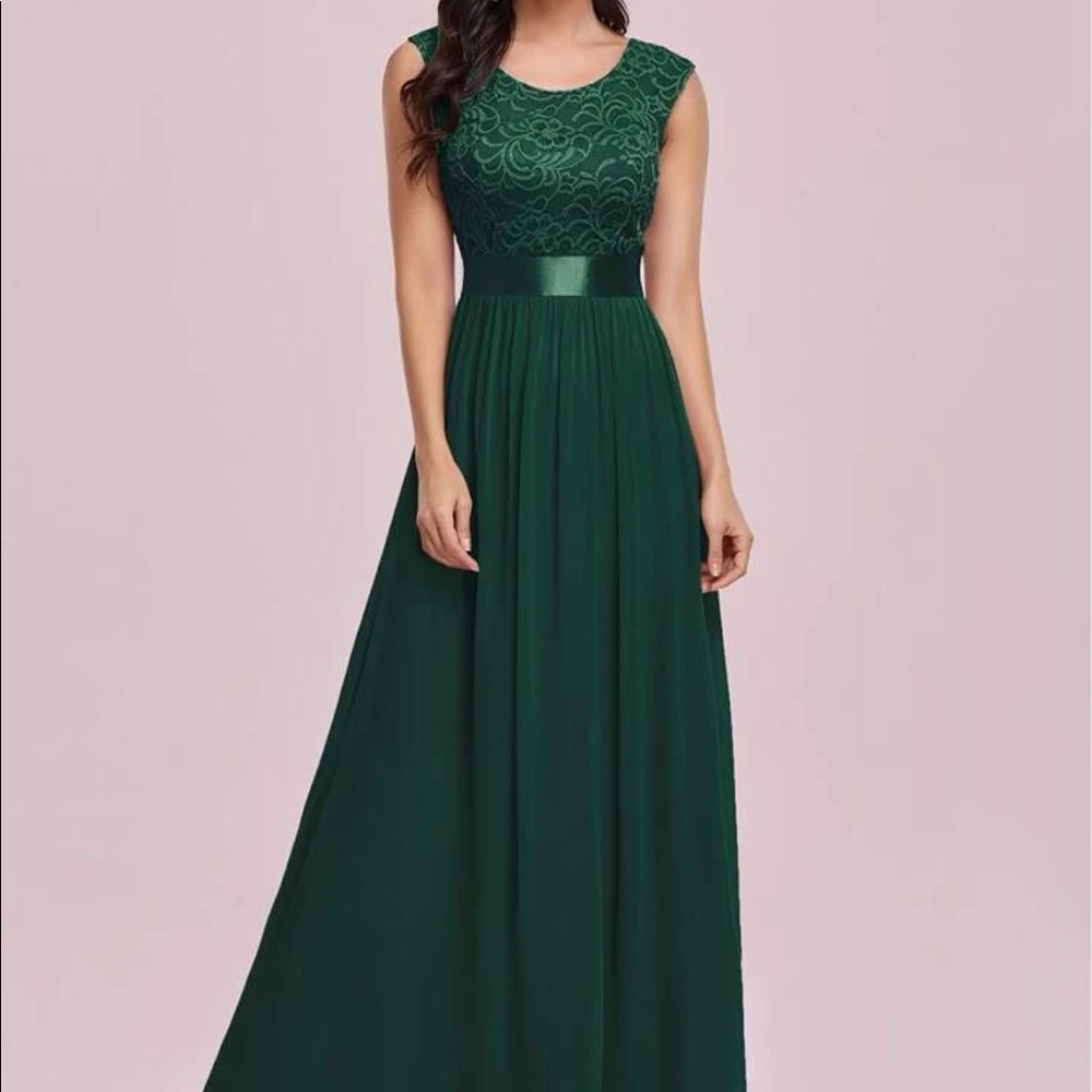 Formal gown with lace top